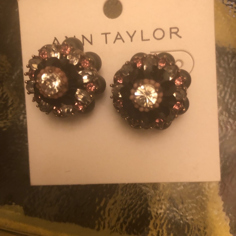 Ann Taylor Fancy Rhinestone Earrings New Elegant